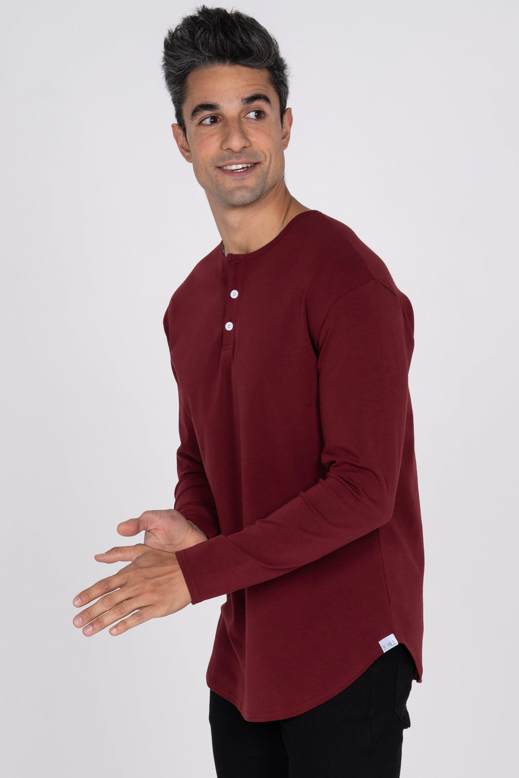 L/S Curve Henley: Merlot - Rule Of Threads
