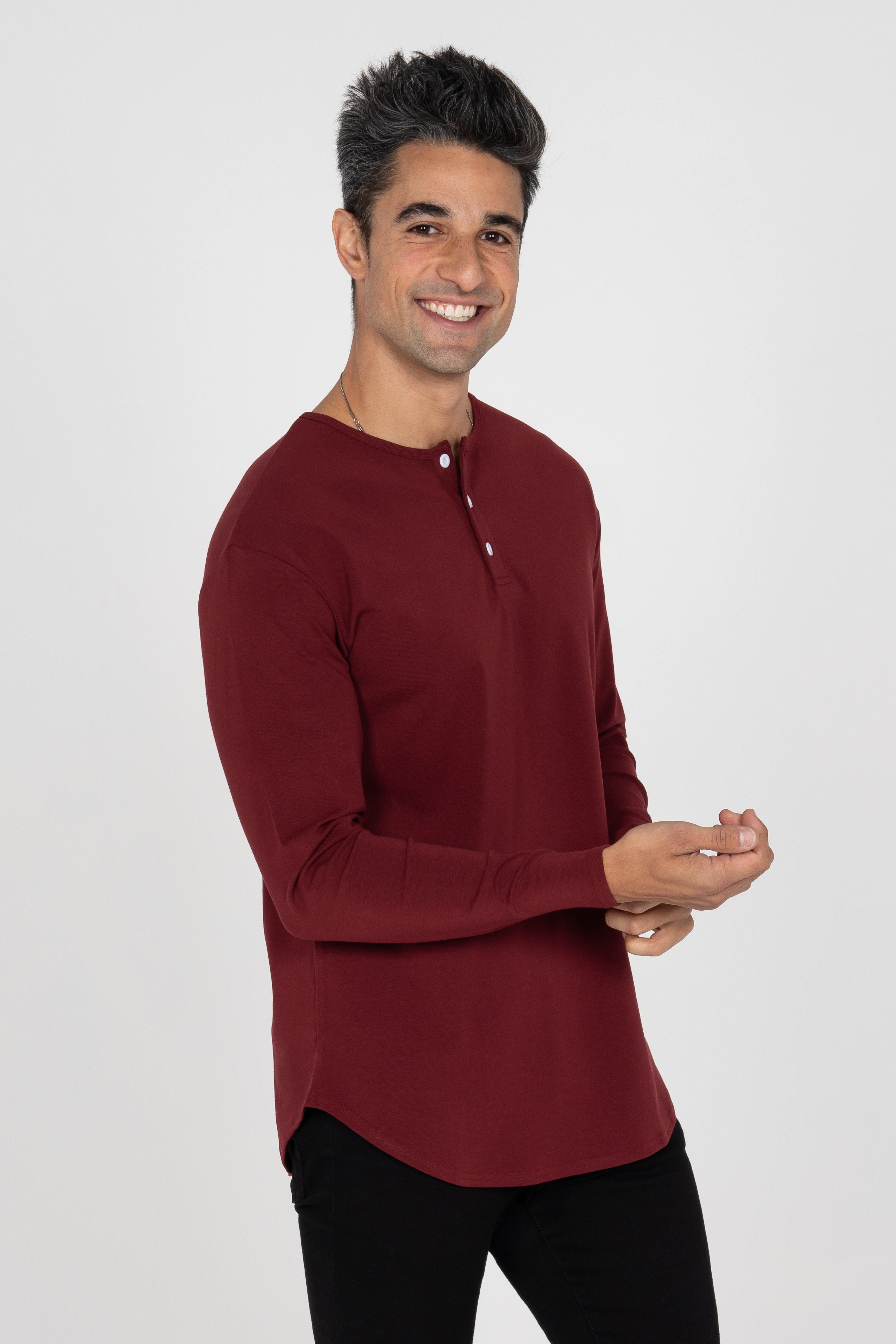 L/S Curve Henley: Merlot - Rule Of Threads