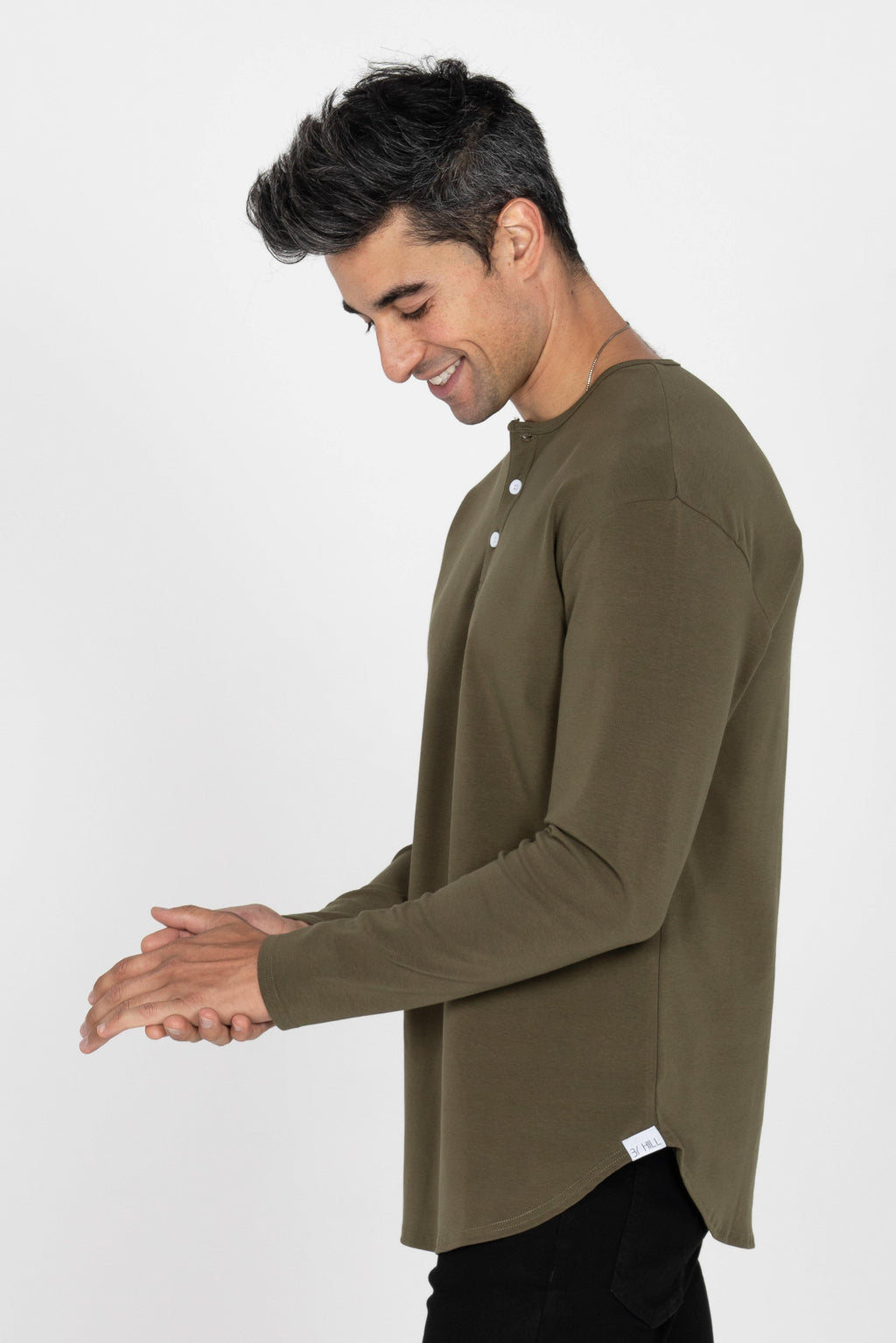 L/S Curve Henley: Olive - Rule Of Threads