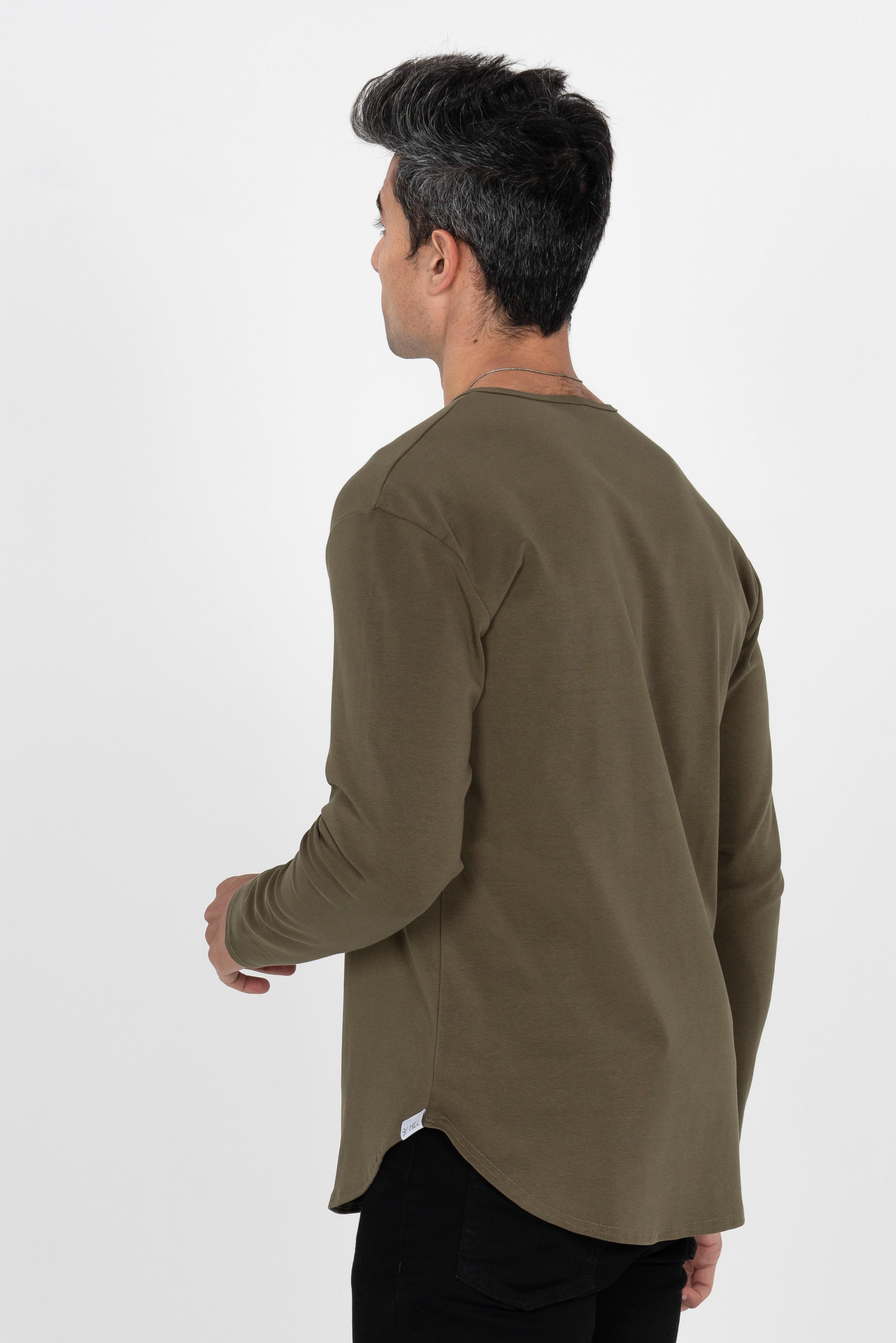 L/S Curve Henley: Olive - Rule Of Threads