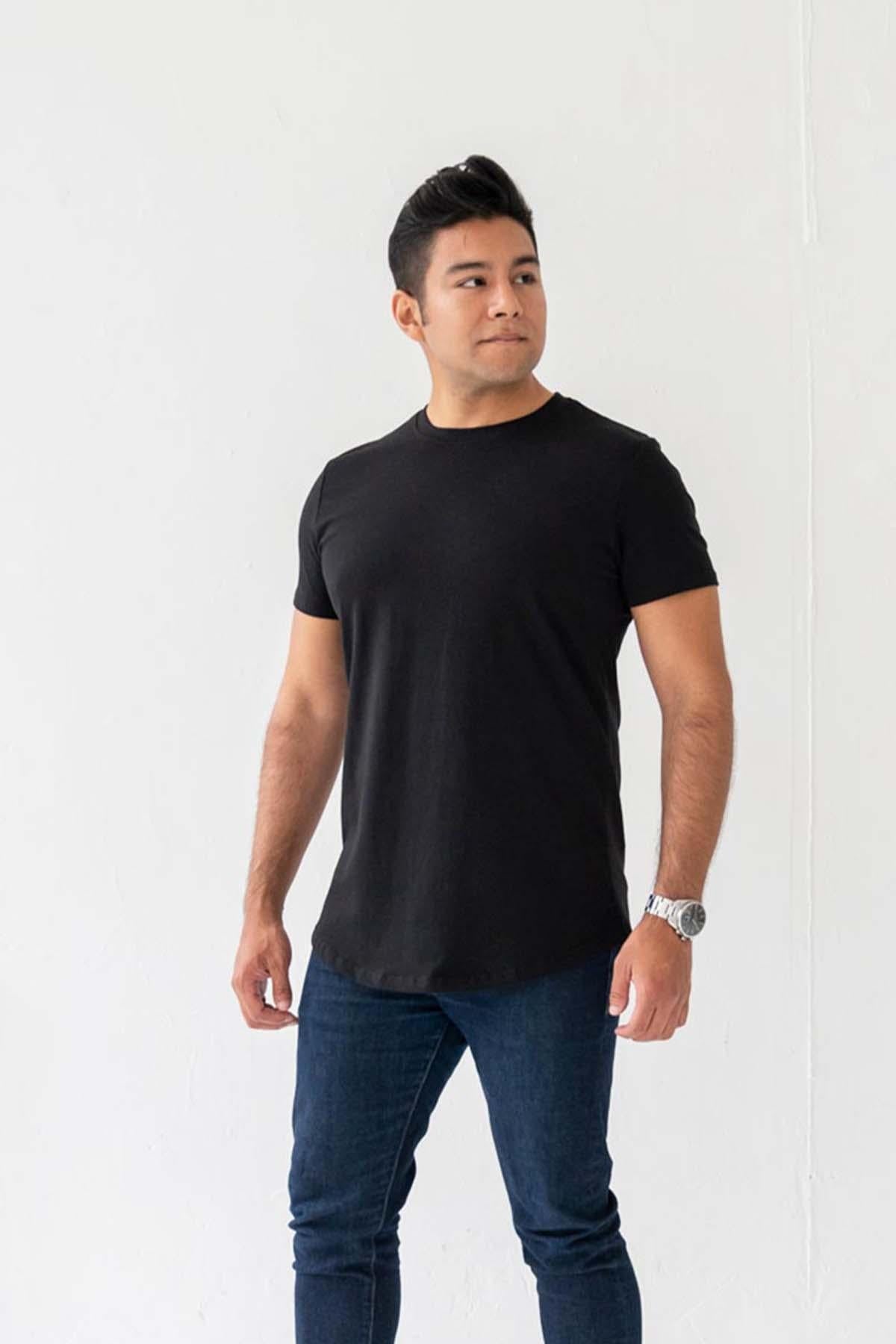 Slim Curve Crew T-Shirt: Black - Rule Of Threads