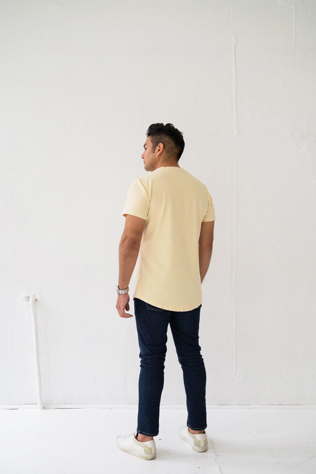 Slim Curve Crew T-Shirt: Sand - Rule Of Threads