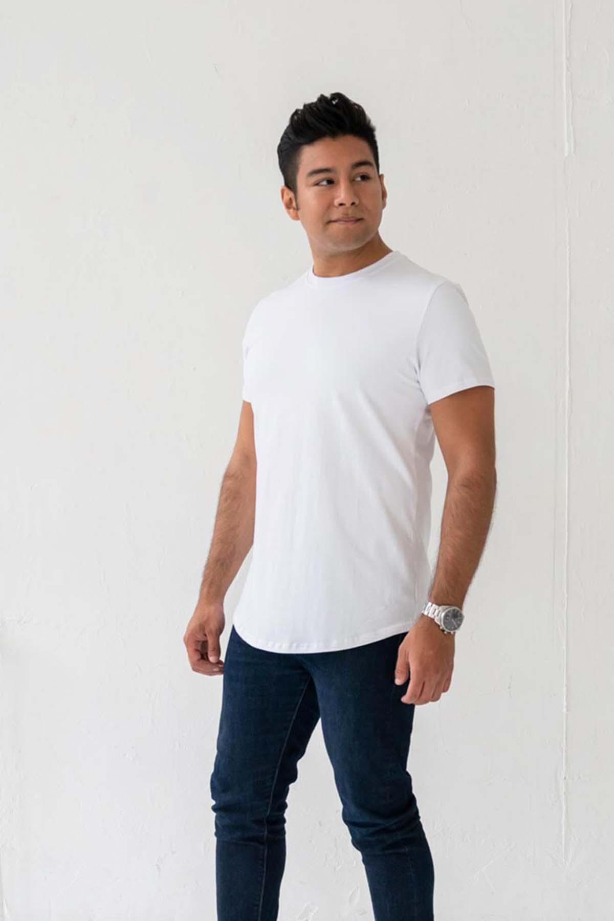Slim Curve Crew T-Shirt: White - Rule Of Threads