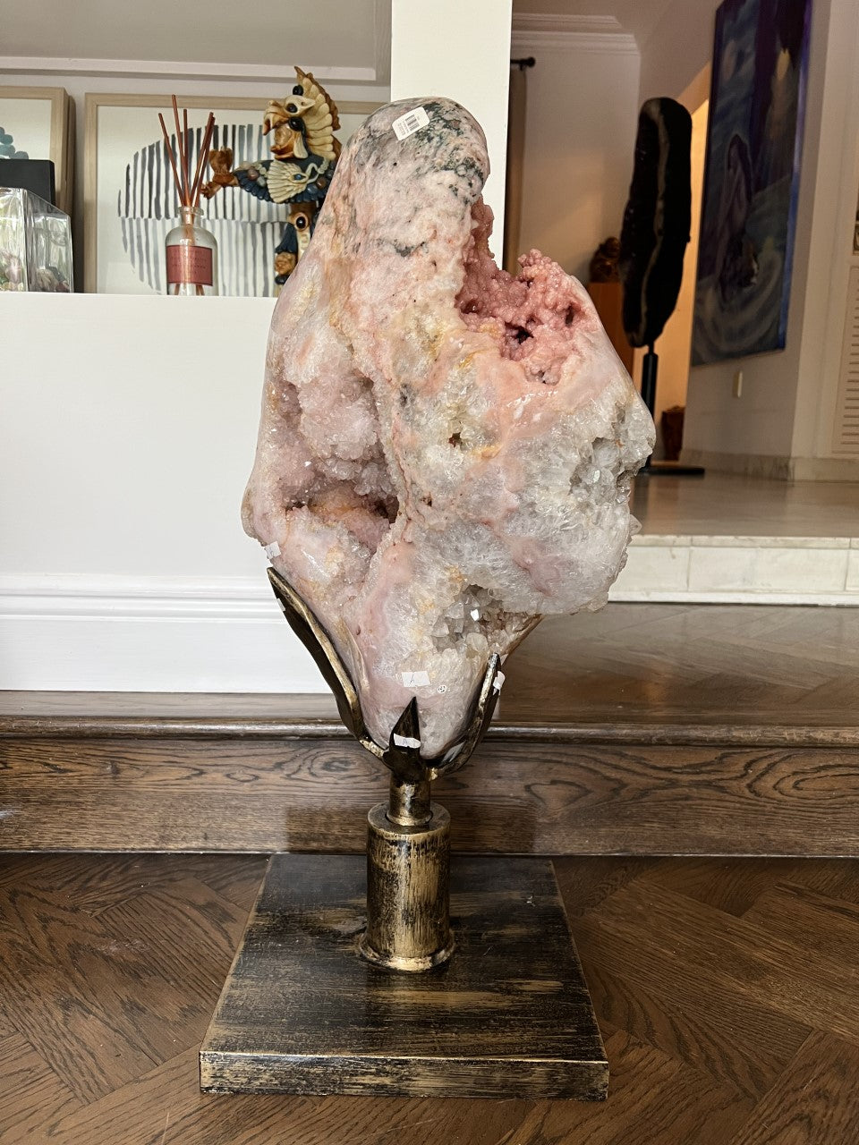 Rose Amethyst with Iron Base